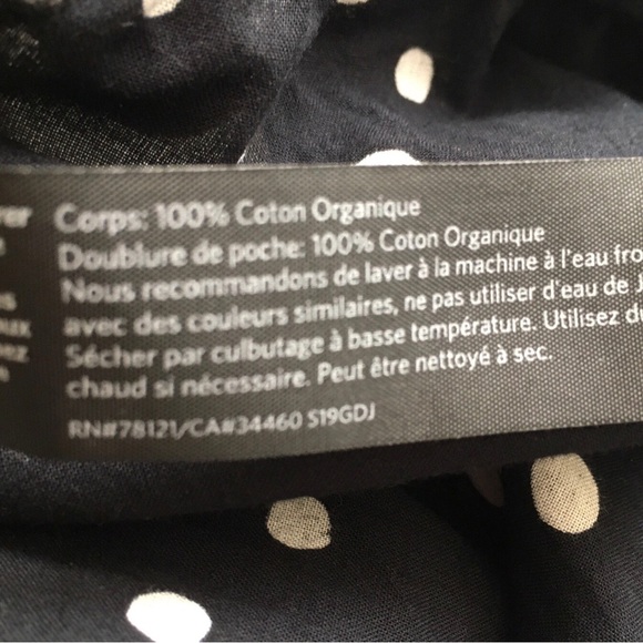 Eileen Fisher Black white dots Organic Cotton elastic waist pants size L preown - Picture 7 of 8